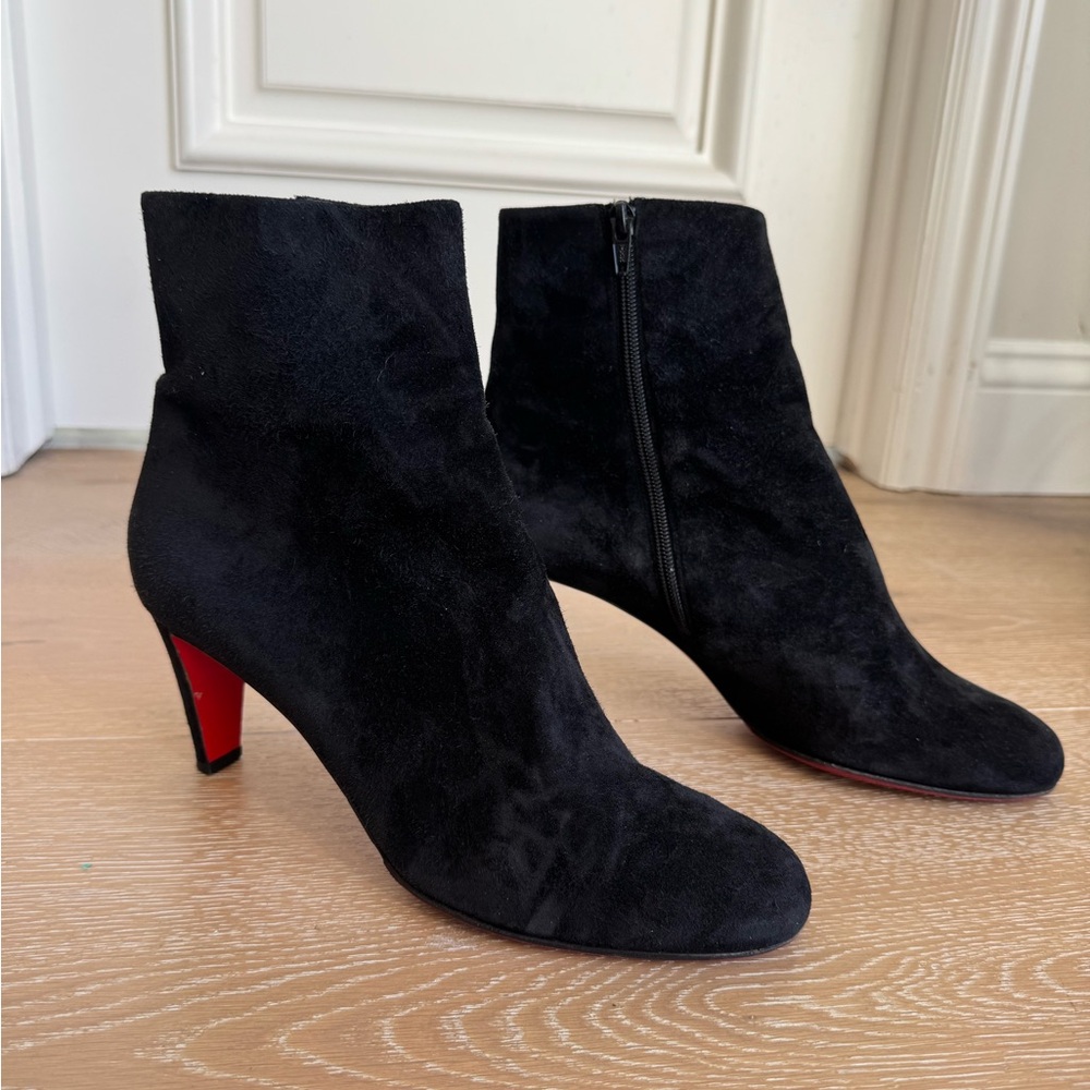 CHRISTIAN LOUBOUTIN Veau Velours Top 70 Ankle Boots